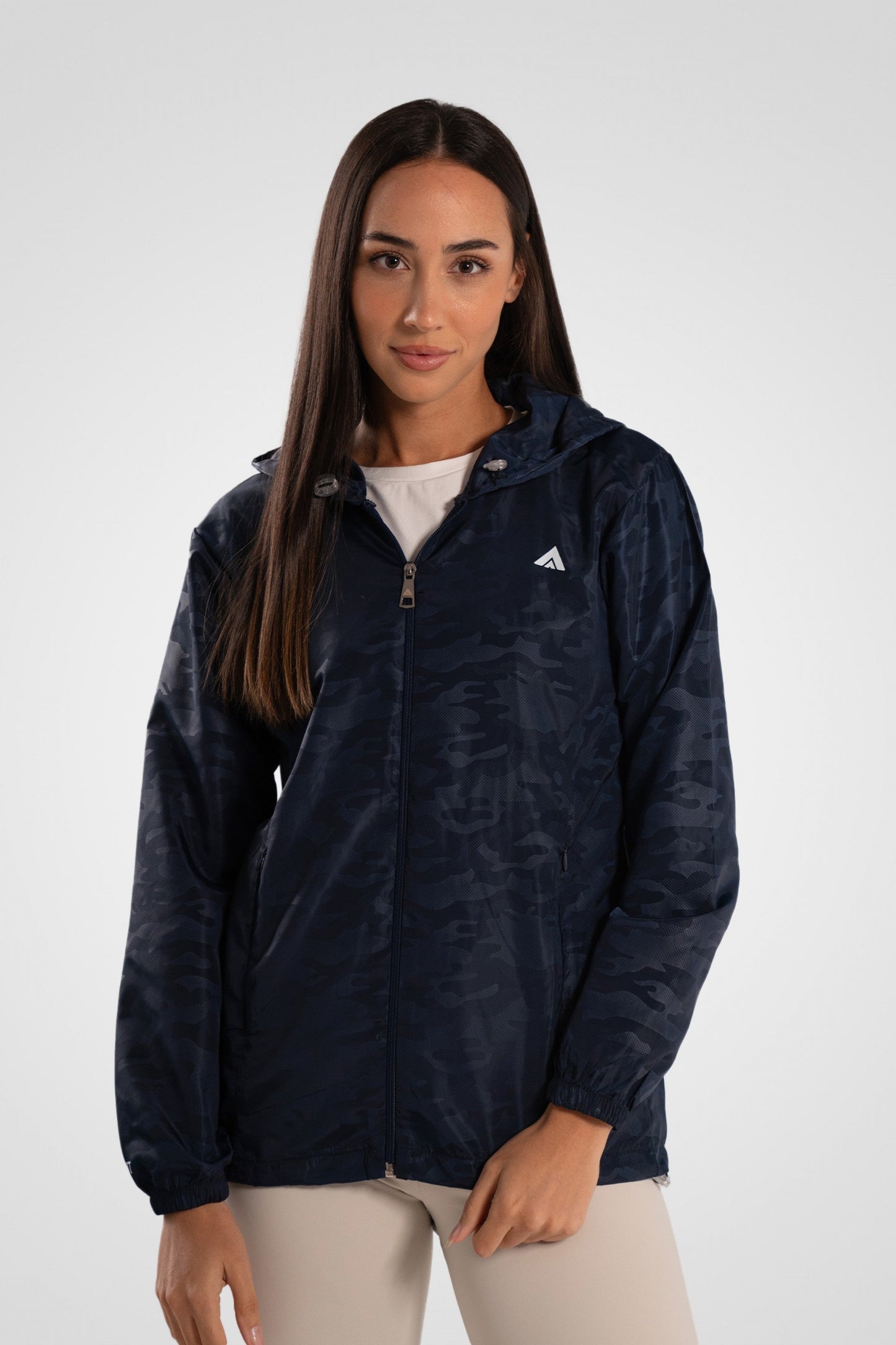 Waterproof Running Jacket Full Zip - Navy Blue
