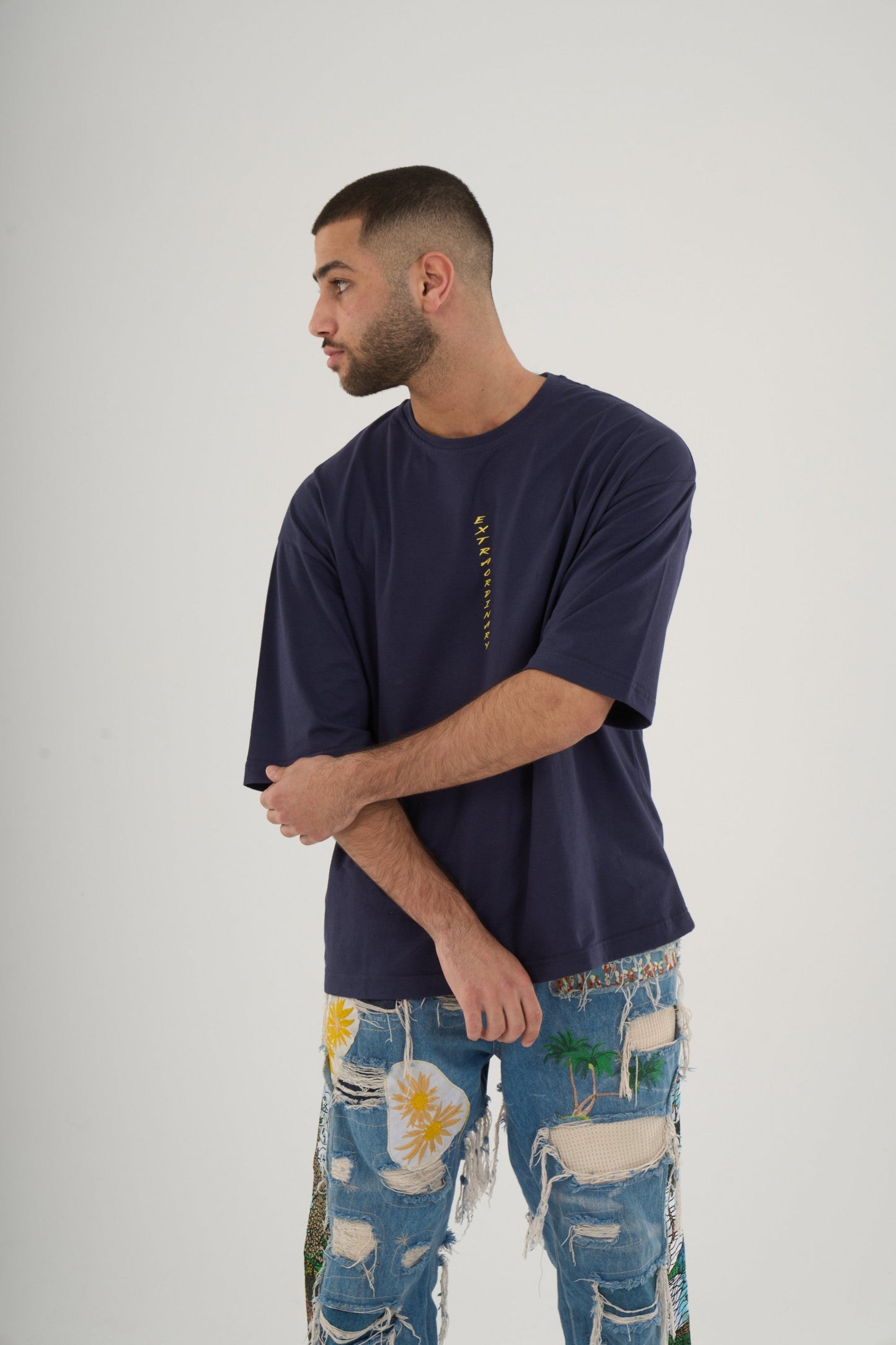 Extraordinary Oversized Navy Blue Tee