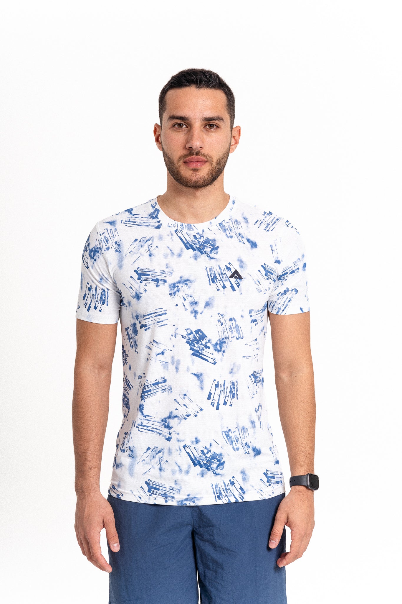 Act-Wire Fit Short Sleeve – White x Blue