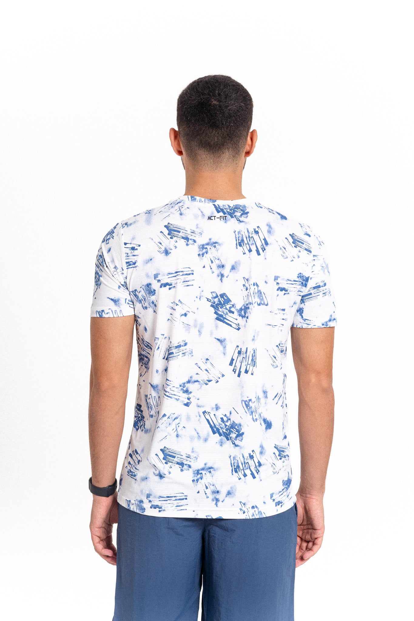 Act-Wire Fit Short Sleeve – White x Blue