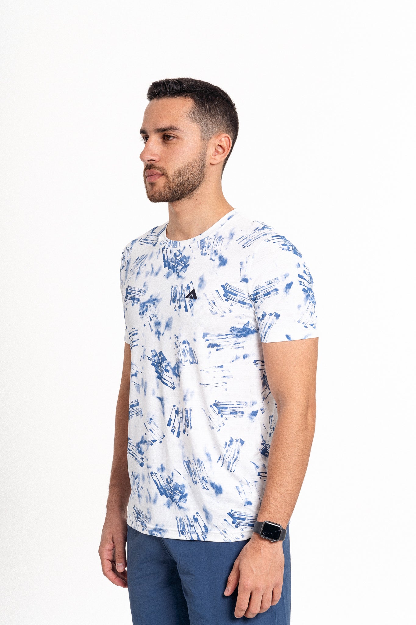 Act-Wire Fit Short Sleeve – White x Blue