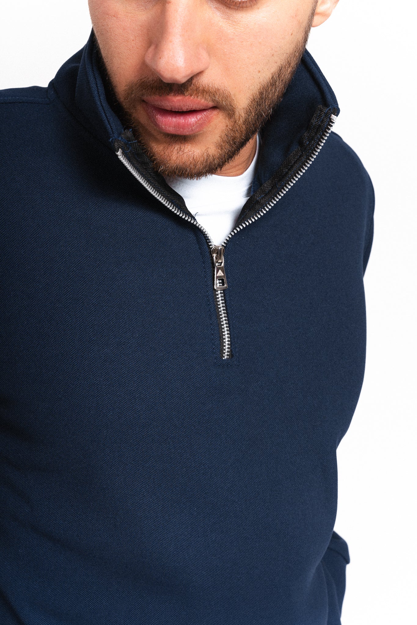 AJ Quarter Zipper Sweater - Midnight Blue