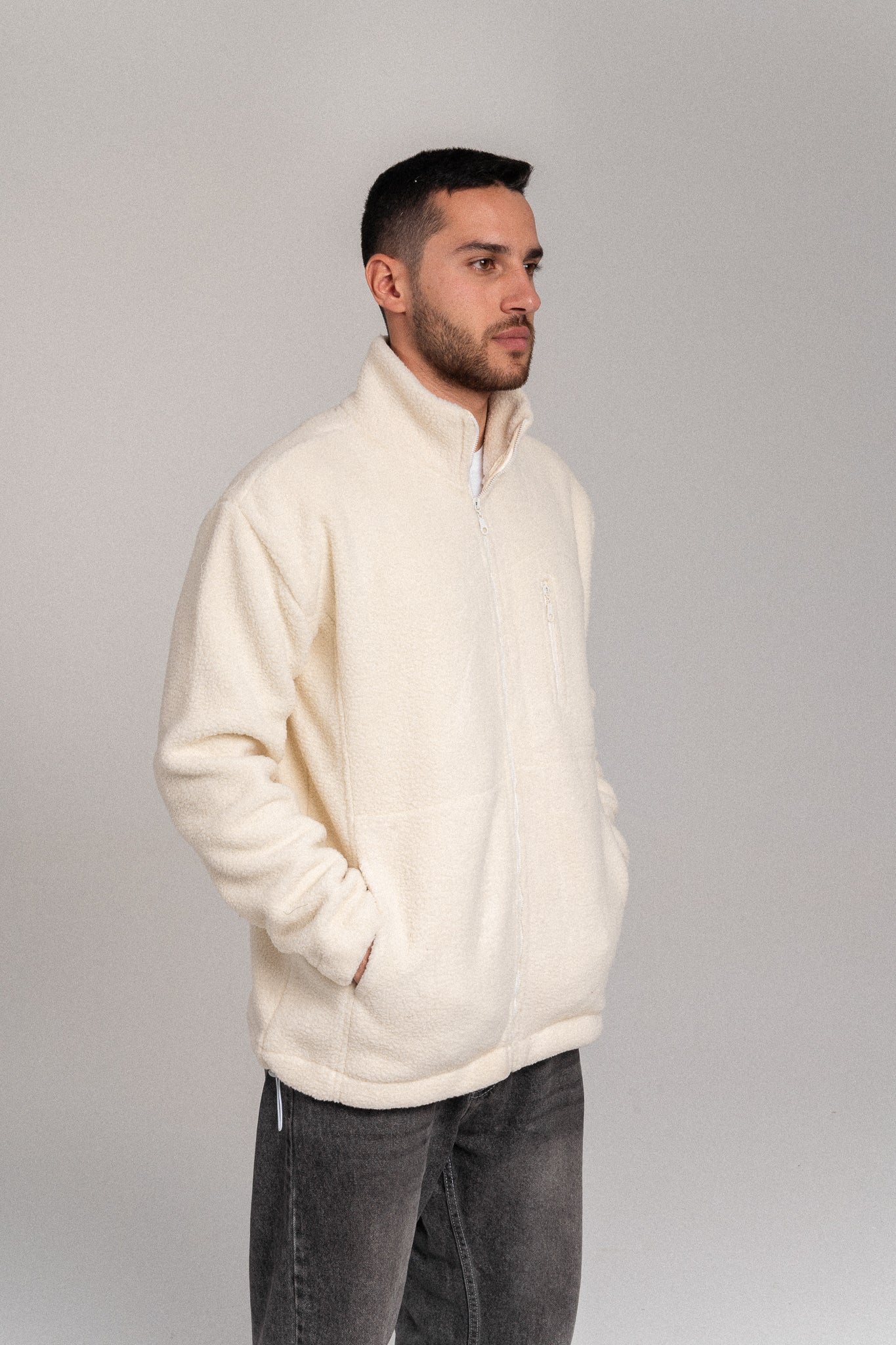 Act - Polar Fleece Jacket-Off White