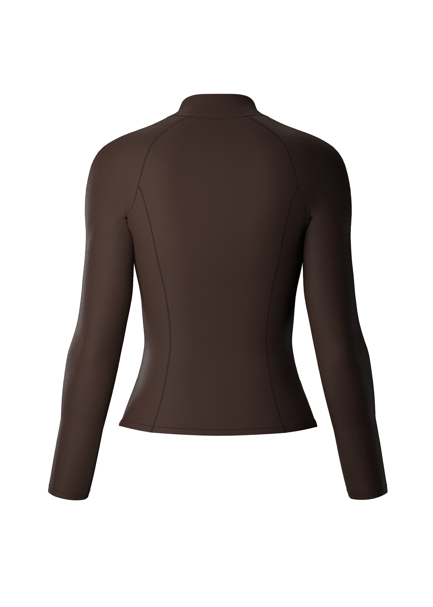 The Sculpt Edit - Long Sleeve Zip Up Jacket - Brown