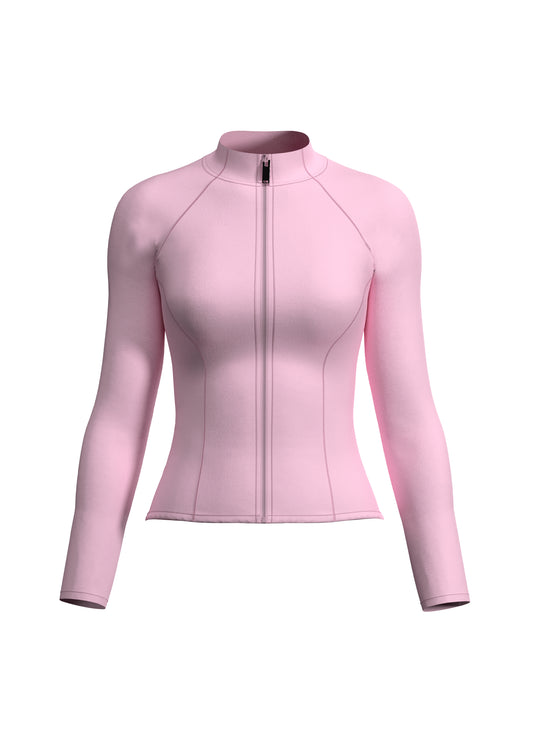 The Sculpt Edit - Long Sleeve Zip Up Jacket - Light Pink