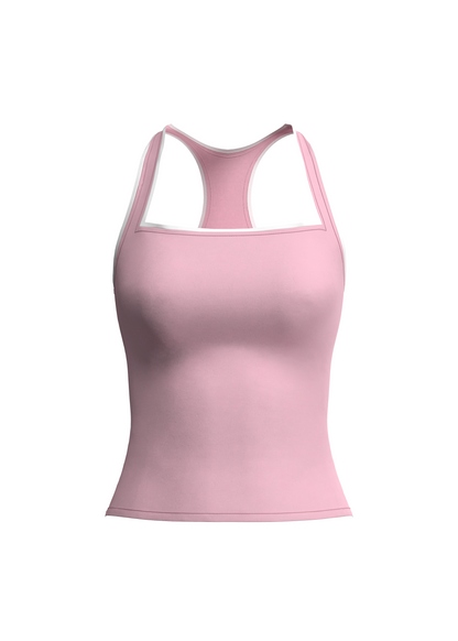 The Sculpt Edit - Binding Detail Tank Top - Powder Pink