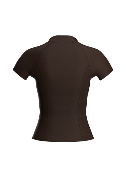 The Sculpt Edit - Espresso Brown Short Sleeves