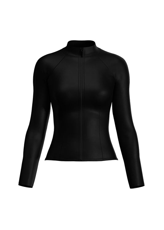 The Sculpt Edit - Long Sleeve Zip Up Jacket - Black
