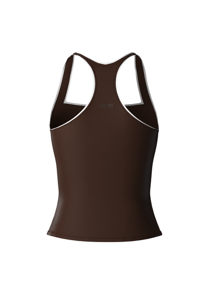 The Sculpt Edit - Binding Detail Tank Top - Espresso Brown