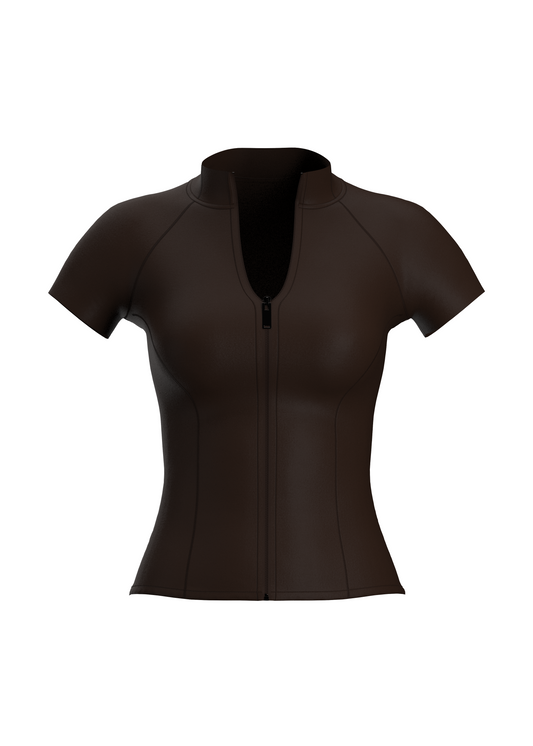 The Sculpt Edit - Espresso Brown Short Sleeves